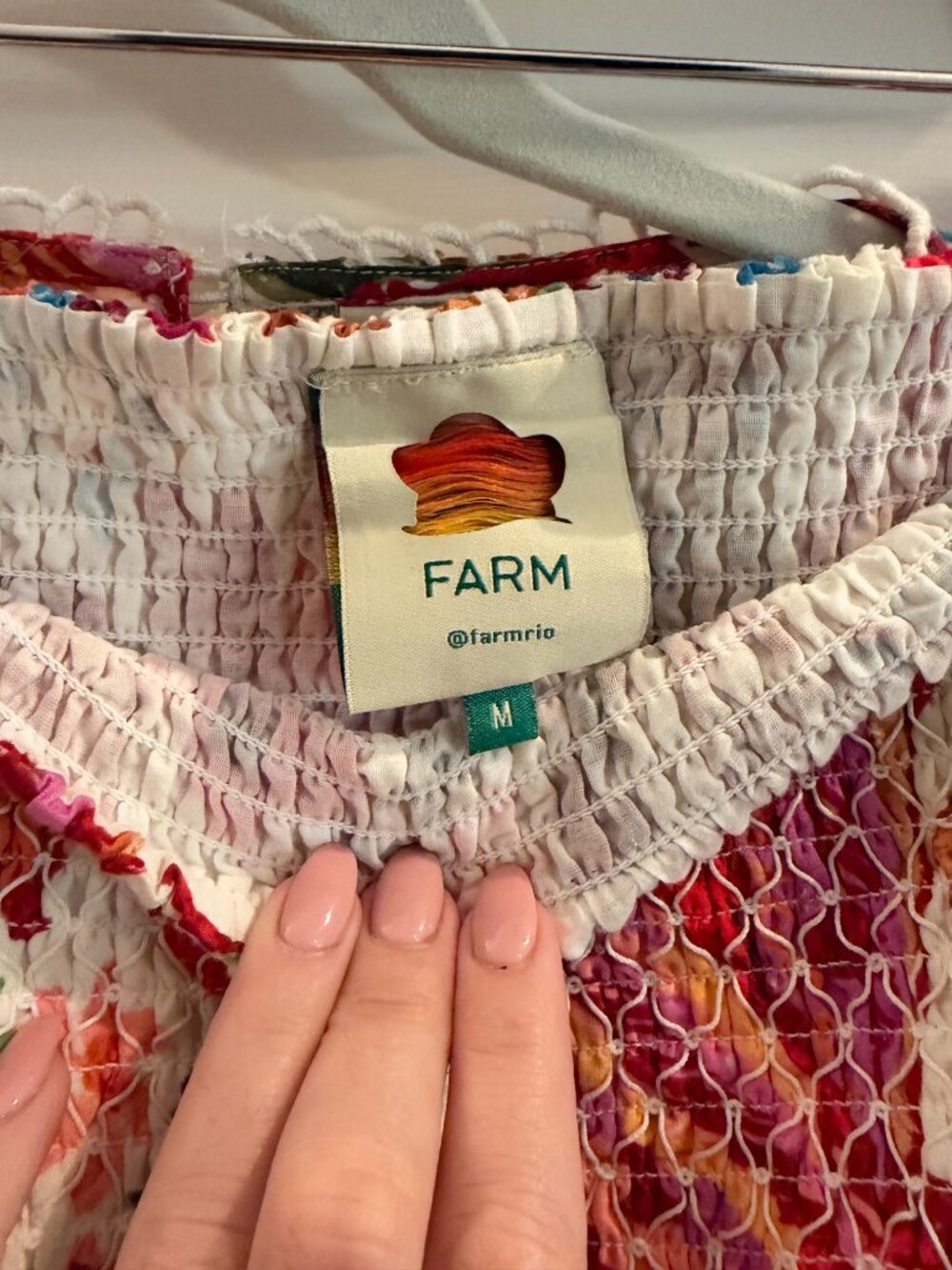 FARM Rio Floral Puff Sleeve Top & Smocked Mini Skirt SET M/L - Picture 5 of 6